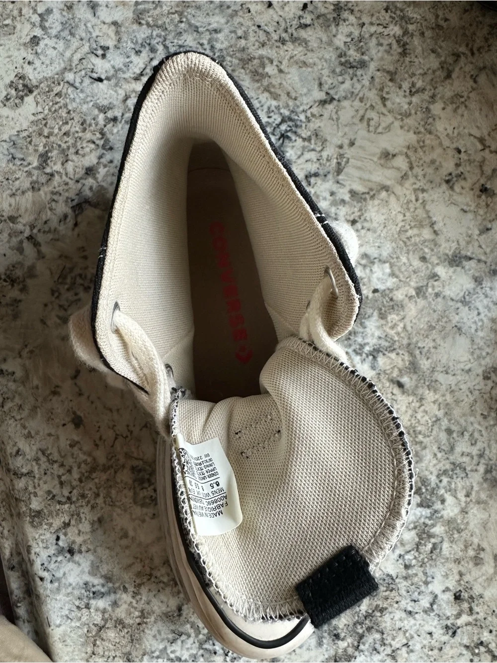 Converse Black and White Canvas Platform Sneakers - Picture 4 of 5
